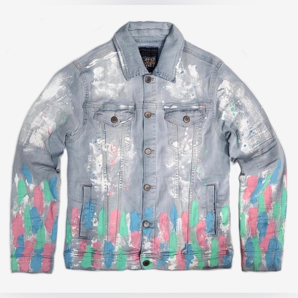 Copper Rivet Other - COPPER RIVET DENIM PAINT SPLATTER JACKET - SIZE SMALL ( PRELOVED)